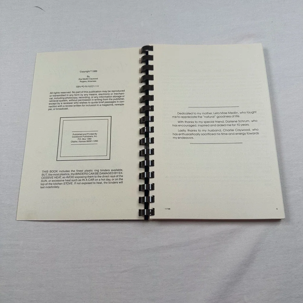 Vintage 86 War Eagle Mill Whole Grain Honey Cookbook Spiral Bound Unique Recipes